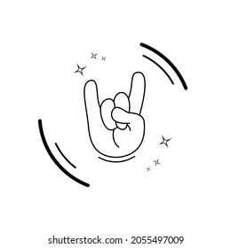 hand vector isolated, outline style of hand