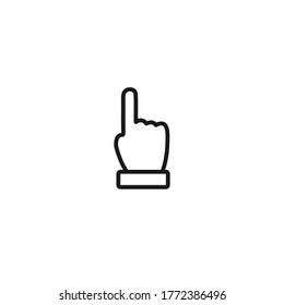 Hand vector line icon, forefinger icon on white background