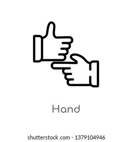 hand vector line icon. Simple element illustration. hand outline icon from signs concept. Can be used for web and mobile