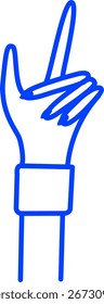 Ilustración de icono lineal de Vector de mano.