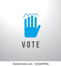 Hand vector logo. Elections logo. Foundation emblem. 