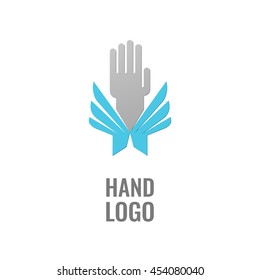 Hand vector logo template.