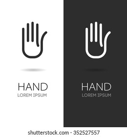 Hand Vector Logo With Text.