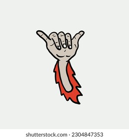 hand vector logo in the white background
