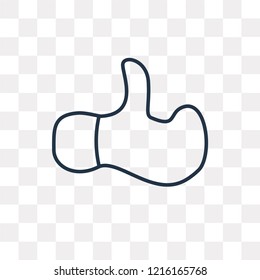 Hand vector outline icon isolated on transparent background, high quality linear Hand transparency concept can be used web and mobile