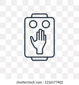 Hand vector outline icon isolated on transparent background, high quality linear Hand transparency concept can be used web and mobile