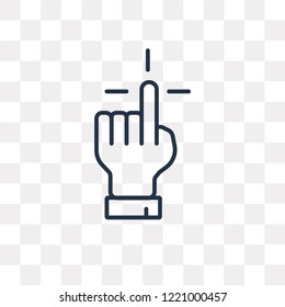 Hand vector outline icon isolated on transparent background, high quality linear Hand transparency concept can be used web and mobile