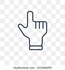 Hand vector outline icon isolated on transparent background, high quality linear Hand transparency concept can be used web and mobile