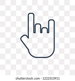 Hand vector outline icon isolated on transparent background, high quality linear Hand transparency concept can be used web and mobile