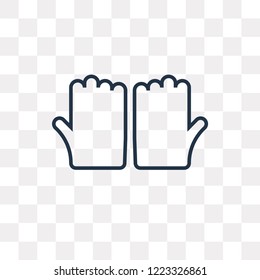 Hand vector outline icon isolated on transparent background, high quality linear Hand transparency concept can be used web and mobile