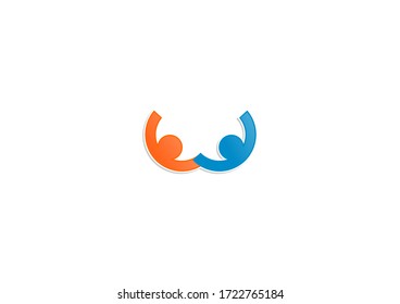hand in hand vector people vector logo design concept