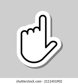 Hand vector simple icon. Flat desing. Sticker with shadow on gray background.ai