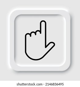 Hand vector simple icon. Flat design. Neumorphism design.ai