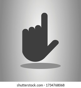 Hand vector simple icon with shadow. Flat desing