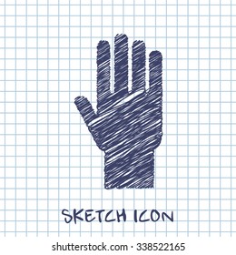 hand vector sketch icon 