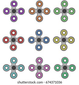 Hand of vector spinner on white background.