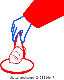 Hand Vector Taking Loaf of Bread Illustration