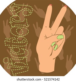 hand victory sign

