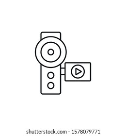 hand video camera - minimal line web icon. simple vector illustration. concept for infographic, website or app.