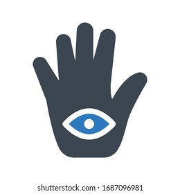 hand view vector glyph color icon 