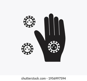 Hand virus icon vector logo illustration