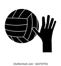 hand volleyball ball sport pictogram