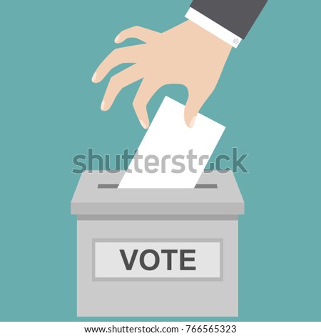 Hand vote ballot with box