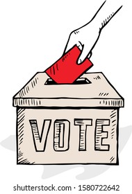 Hand Vote Box Isolated On White Stock Vector (Royalty Free) 1580722642 ...