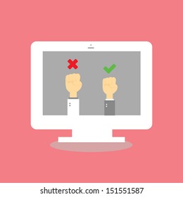 hand vote vector cartoon style