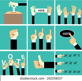 hand vote vector set