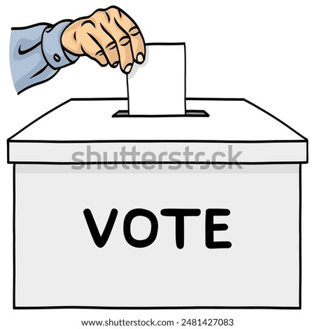 Hand Voting Ballot Box Election Vote Vector Illustration