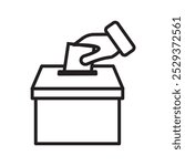 Hand voting ballot box icon color editable