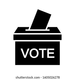 Hand voting ballot box icon, Election Vote concept, Simple design for web site, logo, app, UI, editable Vector illustration