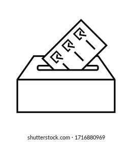 Hand voting ballot box icon, Election Vote concept, Simple design for web site, logo, app, UI, editable Vector illustration on white background