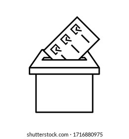 Hand voting ballot box icon, Election Vote concept, Simple design for web site, logo, app, UI, editable Vector illustration on white background