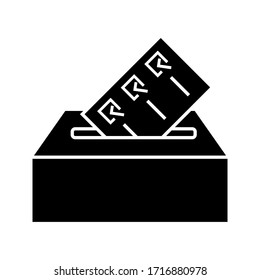 Icono de la urna de voto manual, concepto de voto electoral, Diseño simple para sitio web, logotipo, aplicación, UI, ilustración de vector editable sobre fondo blanco