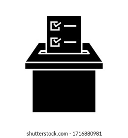 Hand voting ballot box icon, Election Vote concept, Simple design for web site, logo, app, UI, editable Vector illustration on white background
