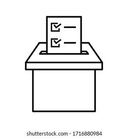 Icono de la urna de voto manual, concepto de voto electoral, Diseño simple para sitio web, logotipo, aplicación, UI, ilustración de vector editable sobre fondo blanco