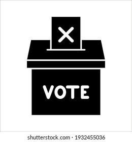 Hand voting ballot box icon, Election Vote concept, Vector illustration on white background. color editable