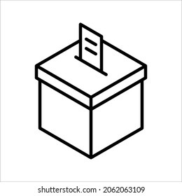 Hand voting ballot box icon, Election Vote concept, Vector illustration on white background. color editable