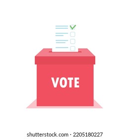 Hand voting ballot box icon, Election Vote concept, Simple design for web site, logo, app, UI, editable Vector illustration.