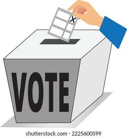 Hand voting ballot box icon, Election Vote concept, Vector illustration
