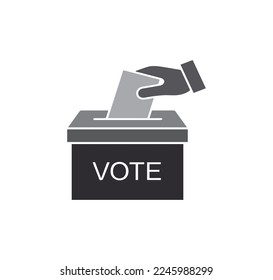 Icono de la urna de voto manual, concepto de voto electoral, ilustración vectorial sobre fondo blanco. editable en color, mejor opción para tu proyecto impresionante