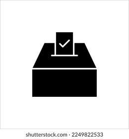 Symbol für die Hand-Stimmzettel, Konzept für die Wahlabstimmung, einfaches Liniendesign auf der Website, Logo, App, Benutzeroberfläche, Vektorgrafik auf weißem Hintergrund