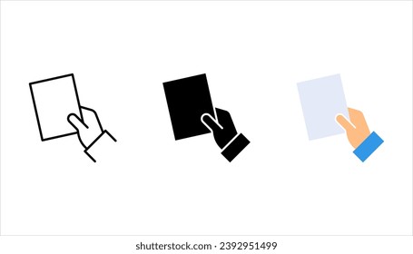 Hand voting ballot box icon set, Election Vote concept, Simple line design for web site, logo, app, UI, vector illustration on white background