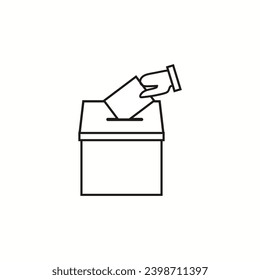 Icono de la urna de voto manual Icono de vector ilustración