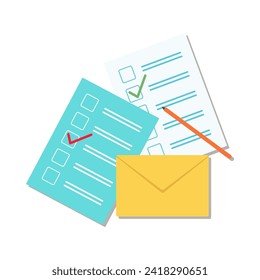 Hand voting ballot box icon. Hand putting paper in the ballot box. Voting concept. Vector illustration. Election and democracy campaign. Digital or online vote Sign