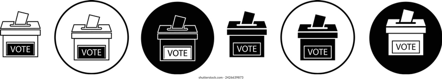 Hand voting ballot box icon set. Election Vote concept. Simple design. Logo Election Vote. Voting box, Simple design for web site, logo, app, UI, mobile concepts, isolated on transparent background.