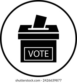 Hand voting ballot box icon. Election Vote concept. Simple design. Logo Election Vote. Voting box, Simple design for web site, logo, app, UI, mobile concepts, isolated on transparent background.
