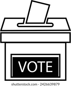 Hand voting ballot box icon. Election Vote concept. Simple design. Logo Election Vote. Voting box, Simple design for web site, logo, app, UI, mobile concepts, isolated on transparent background.